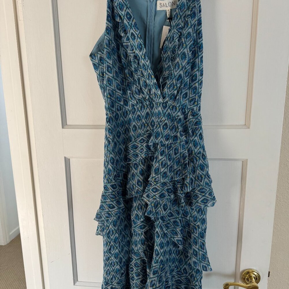 Saloni Blue Midi dress